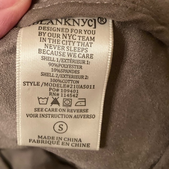 Blank NYC Faux Suede Taupe Zip Up Moto Jacket Women's Fold Up Collar size S - Picture 12 of 13